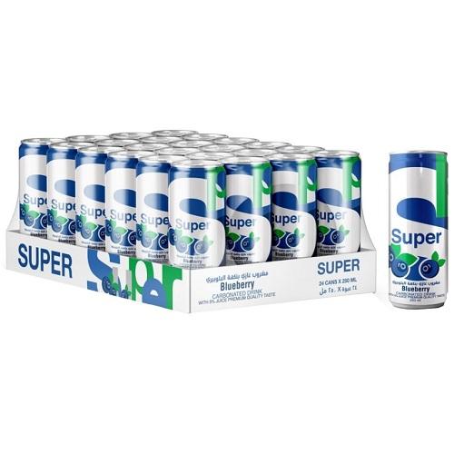 Super Carbonated Drink Blueberry Flavour 250ml 24Pcs 1Carton