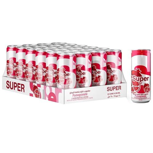Super Carbonated Drink Pomegranate Flavour 250ml 24Pcs 1Carton