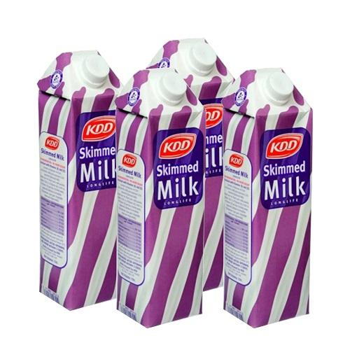 KDD Long Life Skimmed Milk 1Ltr 4Pcs