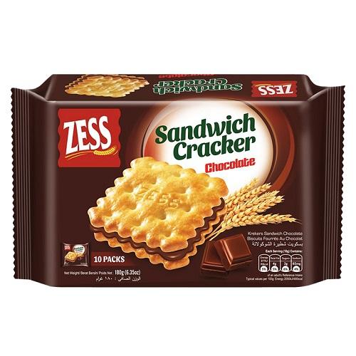 Zess Chocolate Sandwich Crackers 180g 10Pcs