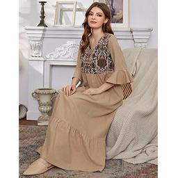 دراعة مشغولة بيج XL