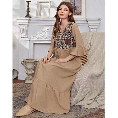 دراعة مشغولة بيج XL