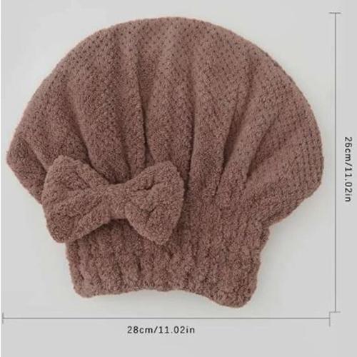 Grooved Hair Drying Towel Brown 