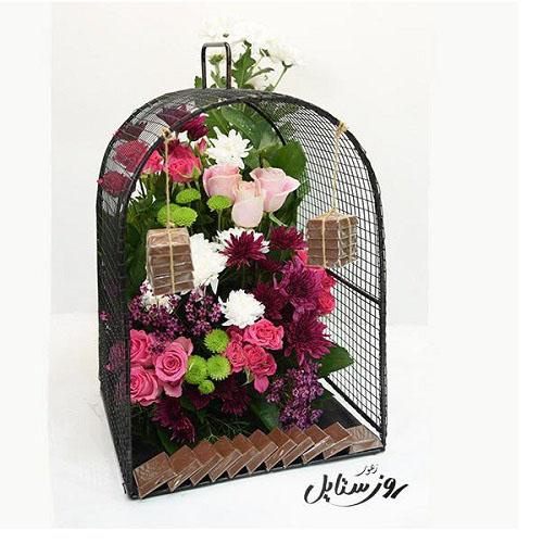 Black Iron Mesh Decor with Chocolate with Card Printing Model No.RS-3