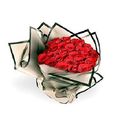 A Bouquet of Red Roses with Packaging and Card Printing Model No.RS-18
