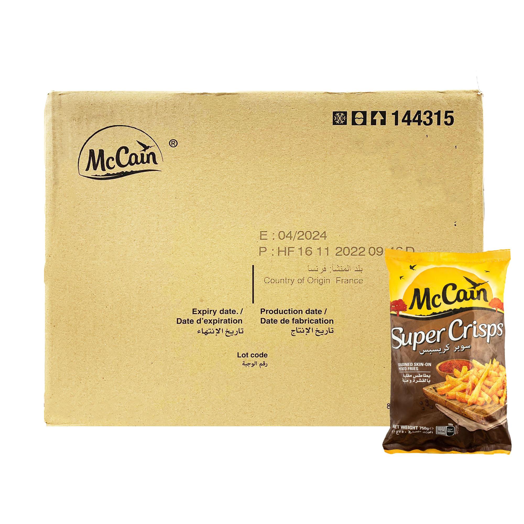 Mccain Super Crisps French Fries With Crust & Marinated 750g 12Pcs 1Carton