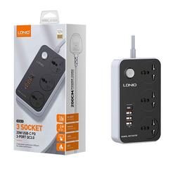 لدنيو مشترك كهربائي 20واط مع 1منفذ تايب سي و3منفذ USB و3مقبس طاقة بقوة 38واط موديل رقم.SC3412