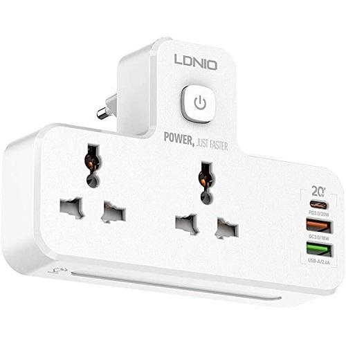 لدنيو مشترك كهربائي مع 1منفذ USB تايب سي و2منفذ USB ومقبس طاقة مزدوج موديل رقم.SC2311