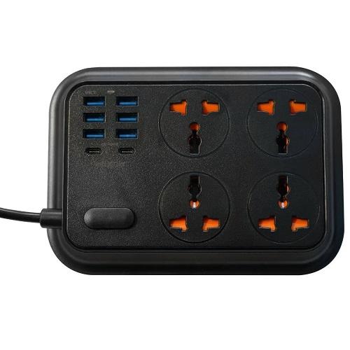 موكسوم مشترك كهربائي مع 6منفذ USB و 2منفذ تايب سي و4مقبس طاقة 2م موديل رقم.MX-ST06