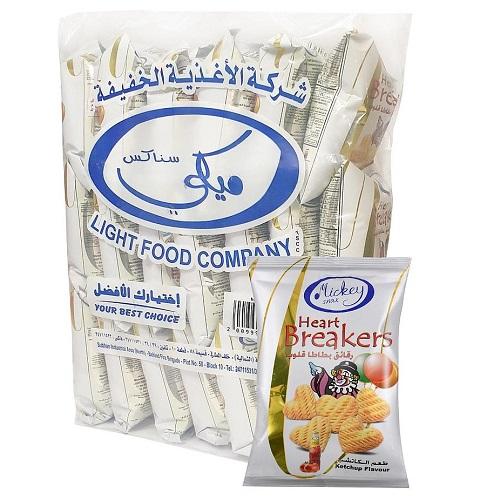 ميكي سناكس رقائق بطاطا قلوب بالكاتشب 19.2جم 20حبة