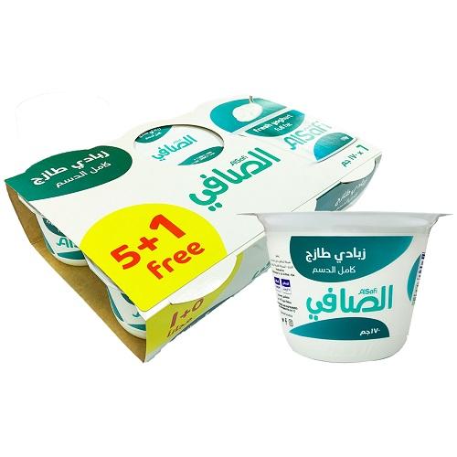 الصافي زبادي كامل الدسم 170جم 6حبة
