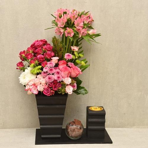 Black Wood Decor with Mobkhar Burner with Chocolate and Card Printing Model No.RS-64