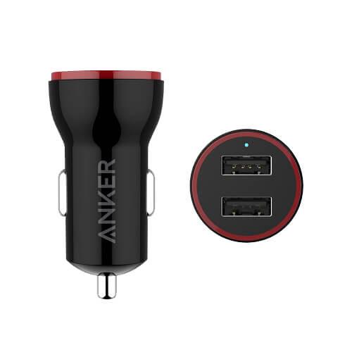 Anker Power Drive Alloy Dual Car Charger Model No.A2727H12