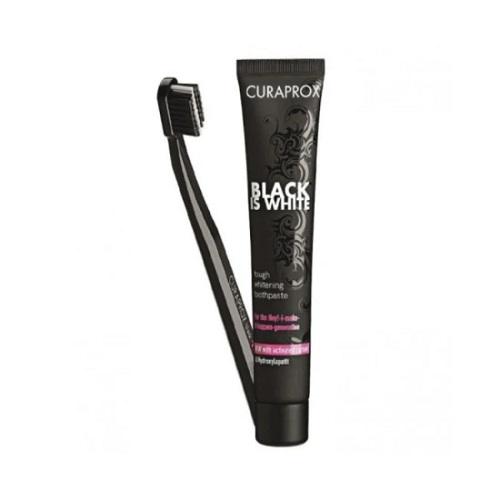 Curaprox Black and White Whitening Toothpaste with Brush 90ml