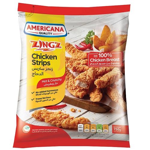 Americana Hot Zingz Chicken Strips 750g