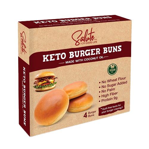 Salute Keto Burger Buns 50g 4Pcs