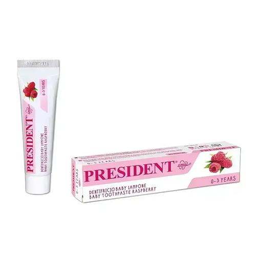 President Dentifricio Baby Toothpaste from0to3Years to Encourage Children to Brush Their Teeth with Raspberry 30ml