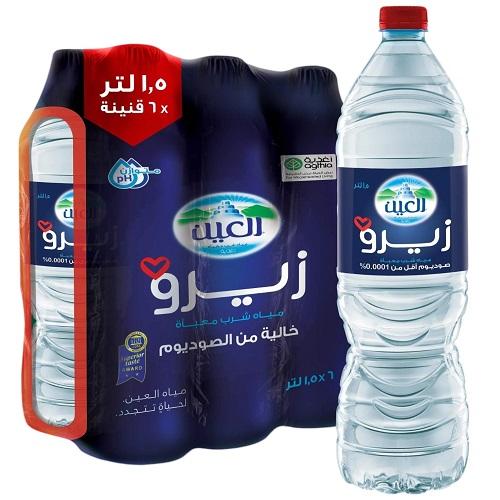 العين مياه معدنية خالية من الصوديوم 1.5لتر 6حبة