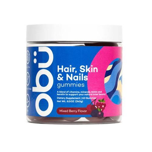 Obu Vitamins to Support Healthy Hair Skin and Nails Mixed Berry Flavor 60Gummies
