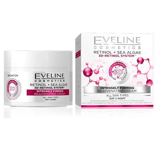 Eveline Cosmetics Retinol and Sea Algae Cream for Moisturizing Renewing and Anti Aging 50ml