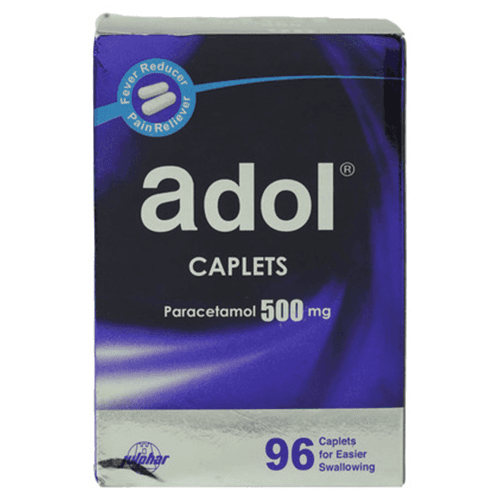 Adol Paracetamol Caplets Anti inflammatory Pain Reliever 500mg 96Capsules 