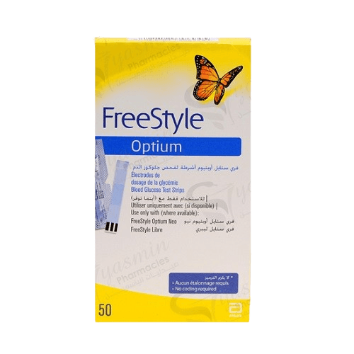 Freestyle Optium Blood Glucose Test Strips 50Strips