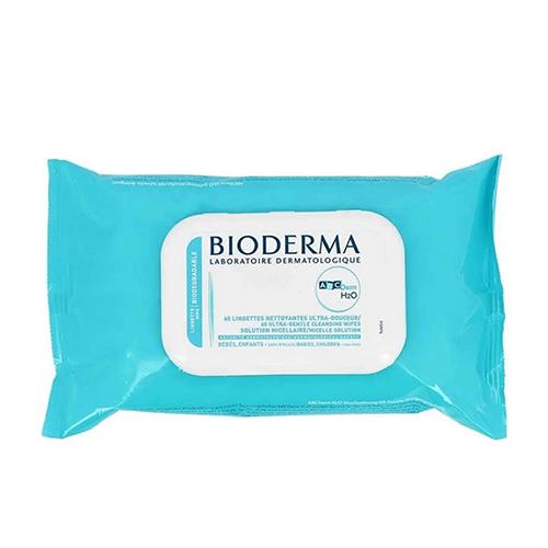 Bioderma ABCDerm H2O Cleansing Micellar Water Wipes for Infants and Children 60Wipes