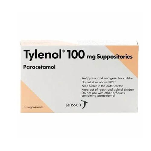 تايلينول مسكن للألم 100مجم 10تحاميل