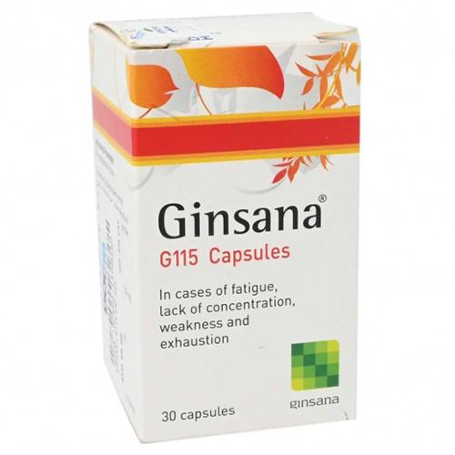 Ginsana G115 Dietary Supplement for Fatigue and Exhaustion 30Capsules