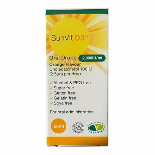 Sun Vit D3 Oral Drops for Bone Support 20ml