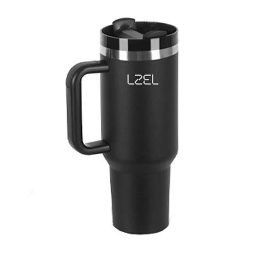 Lzel Tumbler with Handle Aqua Pure Vacuum Insulated 800ml Black Model No.NAP-800 B