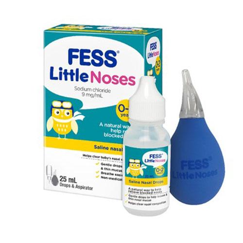 Fess Little Noses Saline Nasal Drops and Aspirator 25ml