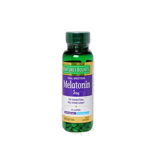 Nature Bounty Dual Spectrum Melatonin for Anyone Experiencing Occasional Sleeplessness 5mg 60Tablets 