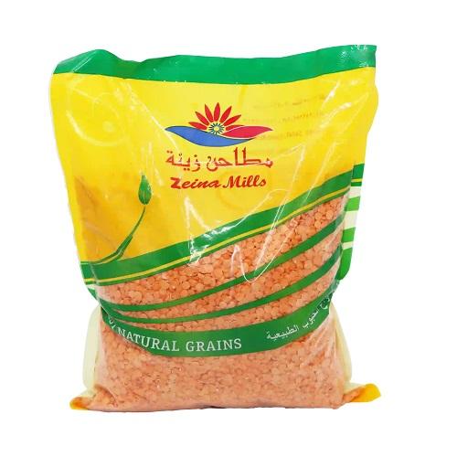 مطاحن زينة عدس احمر مجروش 1كجم