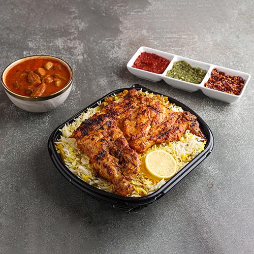 Charcoal Grilled Chicken Majbous Tray