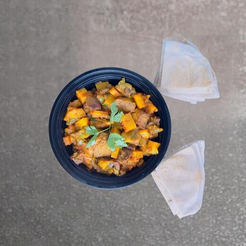 Potatoes and Meat Hamsa