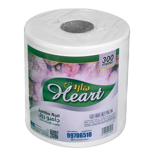 Heart Jumbo Roll Paper Tissues 300m 1Pcs 6Roll