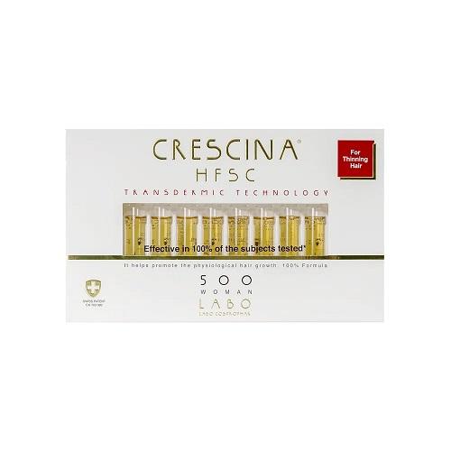 Crescina HFSC Transdermic Ampoules 500 for Regrowing Women Hair 20Ampoules Model No.KW00814
