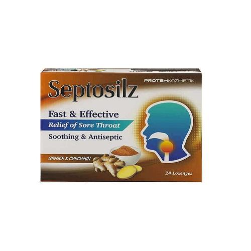 Septosilz Ginger and Curcumin Flavor to Relieve and Soothe Throat Inflammation 24Lozenges