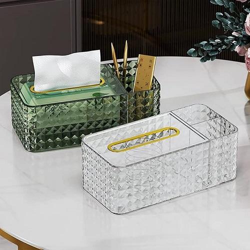 Tissue Box Holder for Desktop Square Green Model No.CHN161