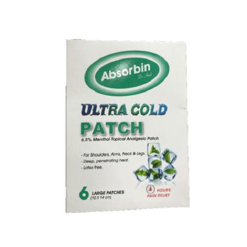 Absorbine Ultra Cold Large Patches for Pain Relief 10×14cm 6Pieces