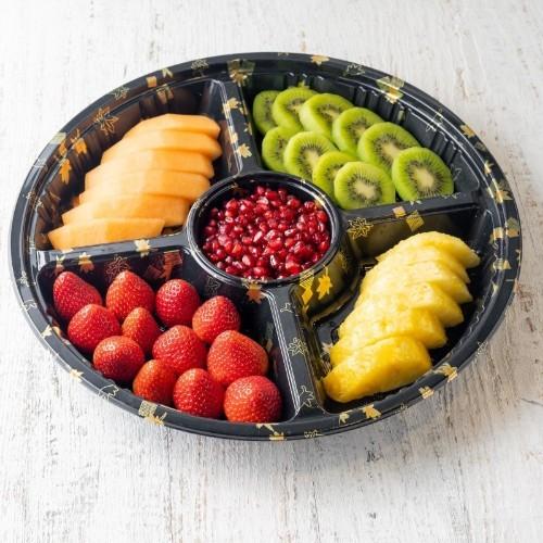 طبق فواكه مشكل فاخر مدور