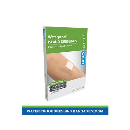 Aerofilm Plus Waterproof Island Dressing Bandage Square 5×9cm 3Pcs