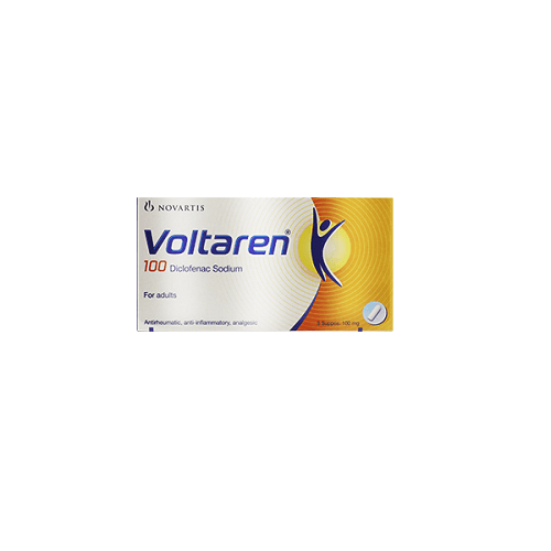 Voltaren 100mg Antirheumatic Anti inflammatory and Analgesic for Adult 5Suppositories