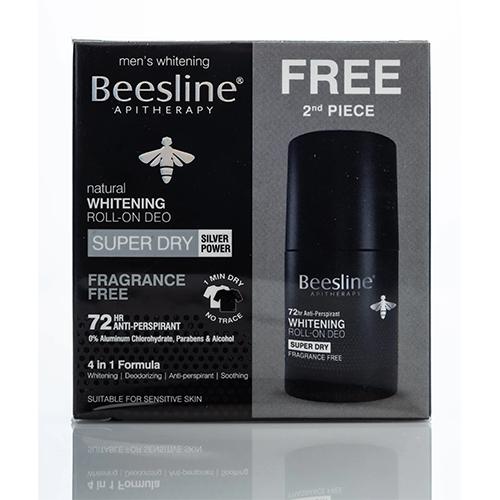 Beesline Men Super Dry Fragrance Free Roll 50ml 1+1Free