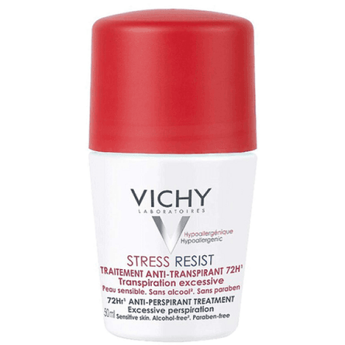 Vichy Stress Resist Anti Perspirant 72Hrs Treatment Excessive Perspiration Paraben Free Alcohol Free Sensitive Skin 50ml
