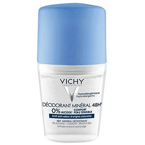 Vichy Mineral Deodorant Roll on 48Hrs Alcohol Free Comfort Sensitive Son and Odor Active of Natural Origin 50ml