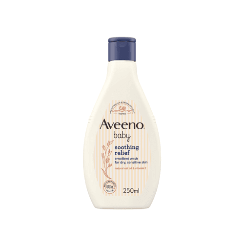 Aveeno Baby Soothing Relief Emollient Wash Natural Atoll and Vitamin E for Dry Sensitive Skin 250ml