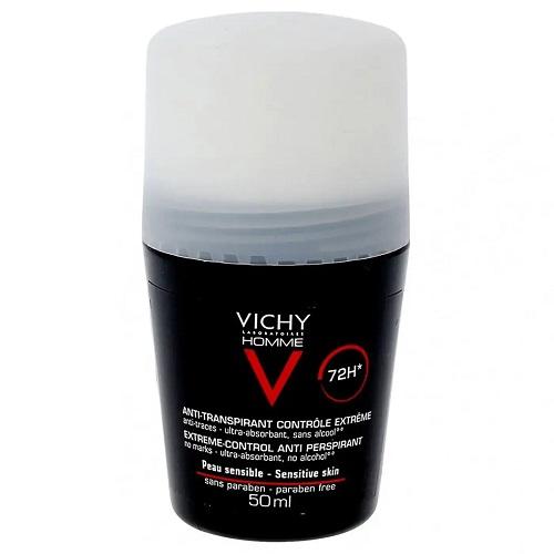 Vichy Deodorant Roll On Men 72Hours 50Ml Black