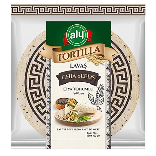 Aly Lavas Chia Seeds Tortilla Bread 25cm 6Pcs 420g